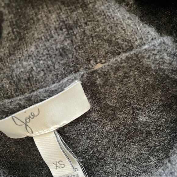 JOIE Wool Cashmere Oversized Cowl Neck Poncho Sweater Grey XS - Picture 10 of 13